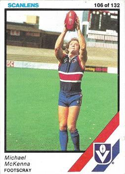 1984 Scanlens VFL #106 Michael McKenna Front